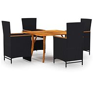 5-piece garden dining set black, 3071955 - Garden Furniture