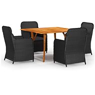 5-piece garden dining set black, 3071962 - Garden Furniture