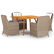 5-piece garden dining set brown, 3071964 - Garden Furniture