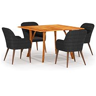 5-piece garden dining set black, 3071966 - Garden Furniture