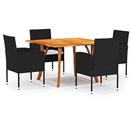 5-piece garden dining set black, 3071970 - Garden Furniture