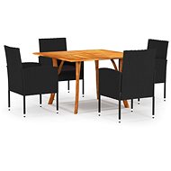 5-piece garden dining set black, 3071972 - Garden Furniture