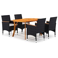 5-piece garden dining set black, 3071987 - Garden Furniture