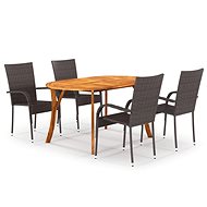 5-piece garden dining set brown, 3071999 - Garden Furniture