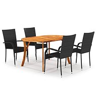5-piece garden dining set black, 3072000 - Garden Furniture