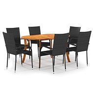 7-piece garden dining set black, 3072003 - Garden Furniture