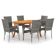 7-piece garden dining set grey, 3072004 - Garden Furniture