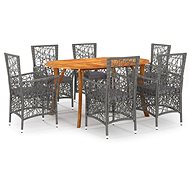 7-piece garden dining set grey, 3072012 - Garden Furniture