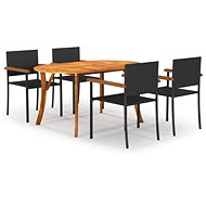 5-piece garden dining set black, 3072015 - Garden Furniture