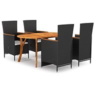 5-piece garden dining set black, 3072020 - Garden Furniture