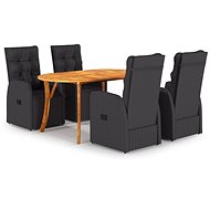 5-piece garden dining set black, 3072024 - Garden Furniture