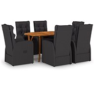 7-piece garden dining set black, 3072028 - Garden Furniture