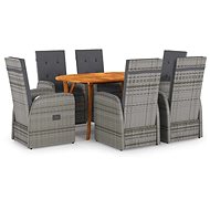 7-piece garden dining set grey, 3072029 - Garden Furniture