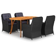 5-piece garden dining set black, 3072034 - Garden Furniture