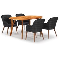 5-piece garden dining set black, 3072035 - Garden Furniture
