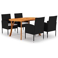 5-piece garden dining set black, 3072041 - Garden Furniture