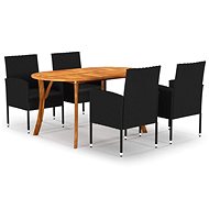 5-piece garden dining set black, 3072043 - Garden Furniture
