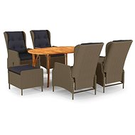 7-piece garden dining set brown, 3072049 - Garden Furniture