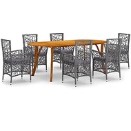7-piece garden dining set grey, 3072073 - Garden Furniture