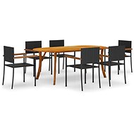 7-piece garden dining set black, 3072077 - Garden Furniture