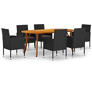 7-piece garden dining set black, 3072100 - Garden Furniture