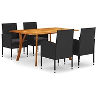 5-piece garden dining set black, 3072162 - Garden Furniture