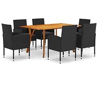 7-piece garden dining set black, 3072165 - Garden Furniture