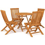 5-piece garden dining set solid teak wood, 3059579 - Garden Furniture