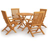 5-piece garden dining set solid teak wood, 3059580 - Garden Furniture