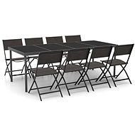 9-piece garden dining set steel, 3073507 - Garden Furniture