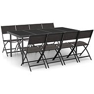 9-piece garden dining set steel, 3073509 - Garden Furniture