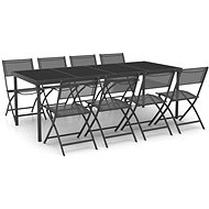 9-piece garden dining set steel, 3073524 - Garden Furniture