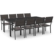 9-piece garden dining set steel, 3073530 - Garden Furniture