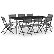 9-piece garden dining set steel, 3073496 - Garden Furniture