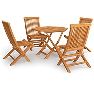 5-piece garden dining set solid teak wood, 3059581 - Garden Furniture