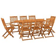 9-piece garden dining set solid acacia wood, 3086971 - Garden Furniture