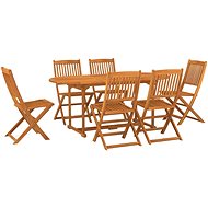 7-piece garden dining set solid acacia wood, 3086972 - Garden Furniture