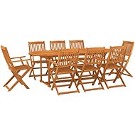 9-piece garden dining set solid acacia wood, 3086974 - Garden Furniture