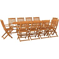 11-piece garden dining set solid acacia wood, 3086975 - Garden Furniture