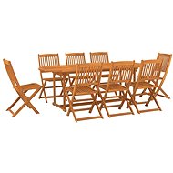 9-piece garden dining set solid acacia wood, 3086976 - Garden Furniture