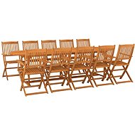 11-piece garden dining set solid acacia wood, 3086978 - Garden Furniture