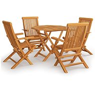 5-piece garden dining set solid teak wood, 3059582 - Garden Furniture