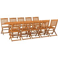 11-piece garden dining set solid acacia wood, 3086980 - Garden Furniture