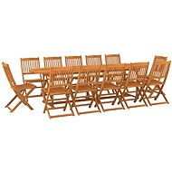 13-piece garden dining set solid acacia wood, 3086981 - Garden Furniture