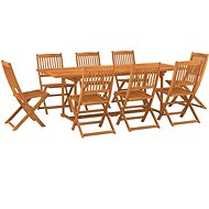 9-piece garden dining set solid acacia wood, 3086988 - Garden Furniture