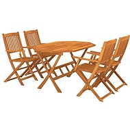 5-piece garden dining set solid acacia wood, 3086996 - Garden Furniture