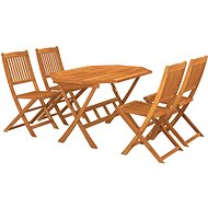 5-piece garden dining set solid acacia wood, 3086998 - Garden Furniture