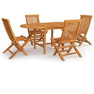 5-piece garden dining set solid teak wood, 3059585 - Garden Furniture