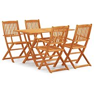 5-piece folding garden dining set solid eucalyptus, 3087151 - Garden Furniture