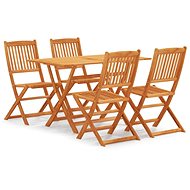 5-piece folding garden dining set solid eucalyptus wood, 3087153 - Garden Furniture
